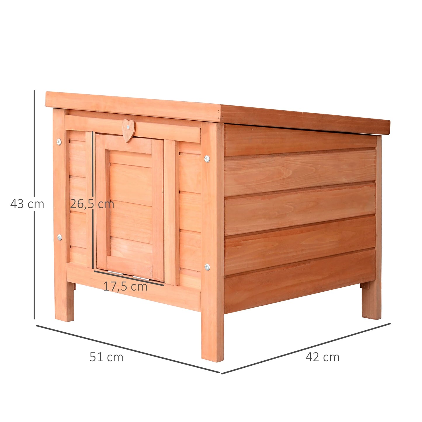 PawHut Conejera Madera de Exterior Jaula para Conejo Cobaya Casa para Animal Pequeno 51x42x43cm