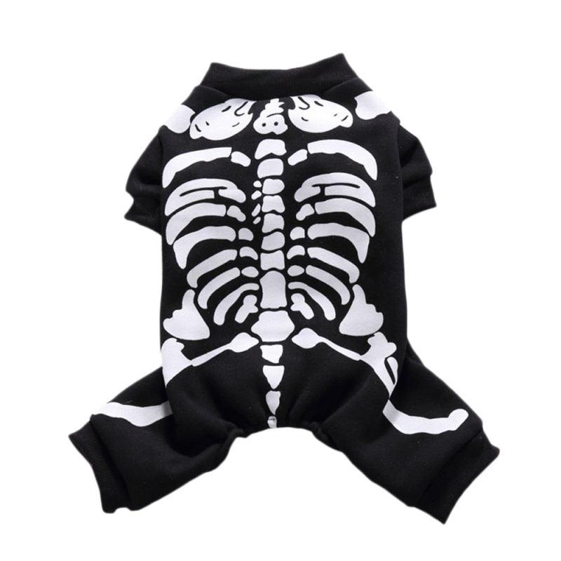 Winter Warm Dog Clothes Funny Skeleton Costumes Halloween Pet Cosplay Coat Puppy Fleece Jacket Clothes Pet Party Apparels - Pampered Pets