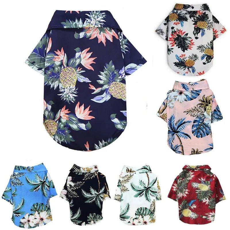 Hawaiian Style Dog Clothes Summer Pet Printed Shirt For Dog Floral Beach Shirt Dog Puppy Costume Cat Spring Clothing Pet Outfits - Pampered Pets