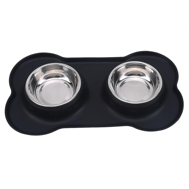 Dog Bowls Stainless Steel Dog Bowl with No Spill Non-Skid Silicone Mat Feeder Bowls Pet Bowl for Dogs Cats and Pets - Pampered Pets