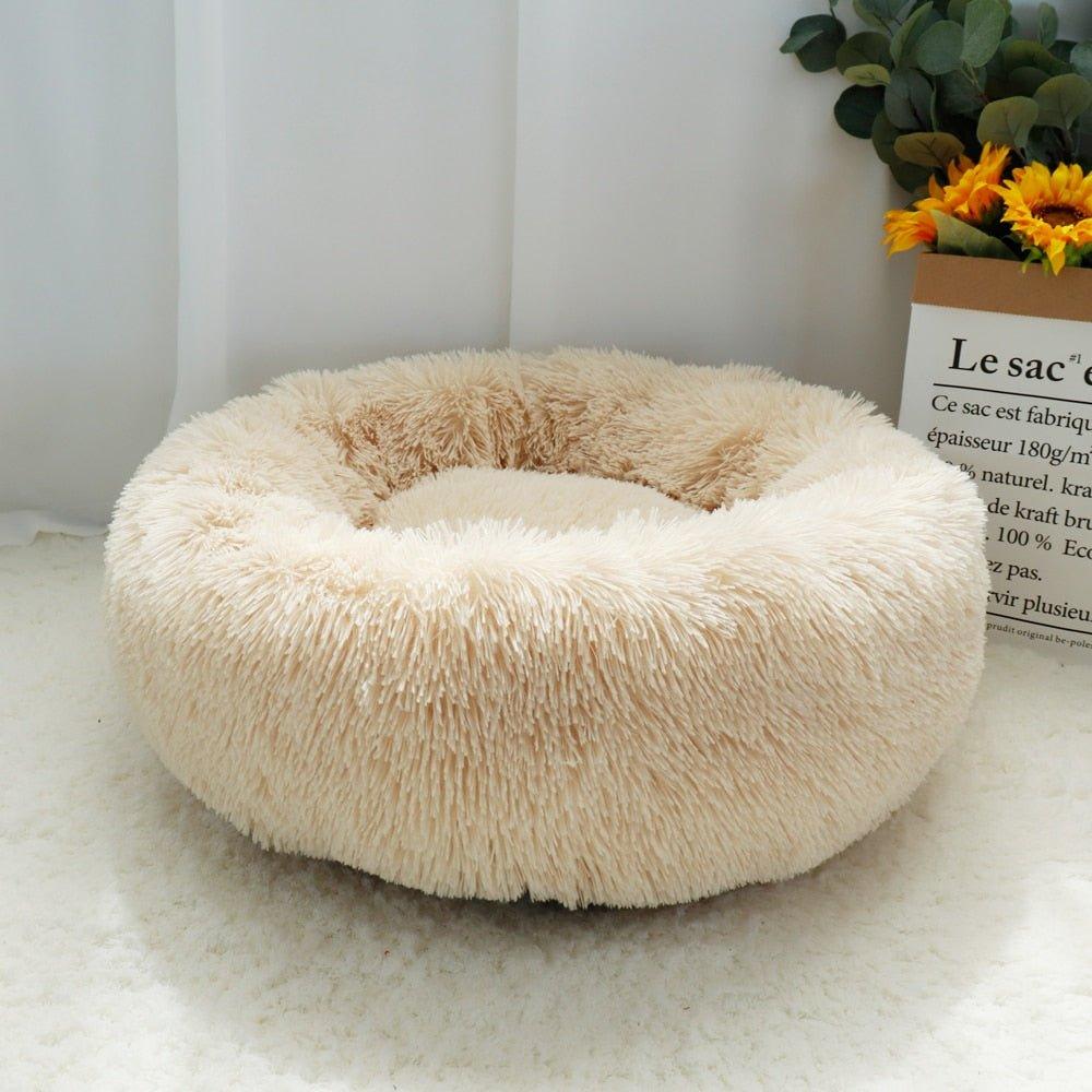 Pet Dog Bed Warm Fleece Round Dog Kennel House Long Plush Winter Pets Dog Beds For Medium Large Dogs Cats Soft Sofa Cushion Mats - Pampered Pets