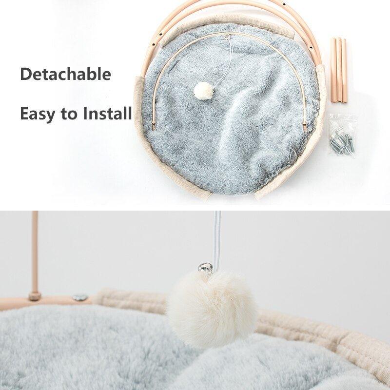 SHUANGMAO Cat Bed House Pet Small Cats Hammock Beds Mat for Kitten Window Lounger Indoor Nest Kennel Sleeping Puppy Cushion - Pampered Pets