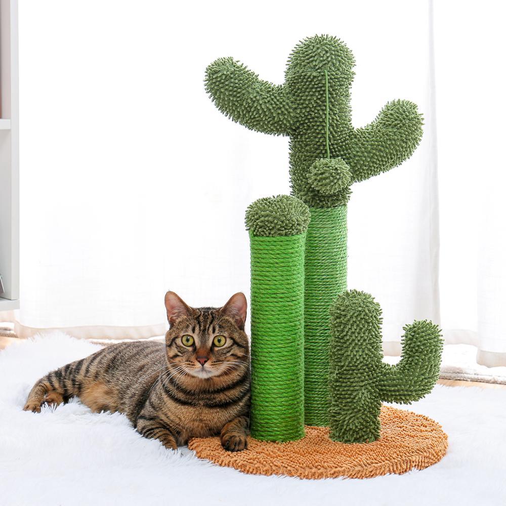 Dropshipping Adequate Cactus Cat Scratching Post with Sisal Rope Cat Scratcher Cactus for Young and Adult Cats climbing frame - Pampered Pets