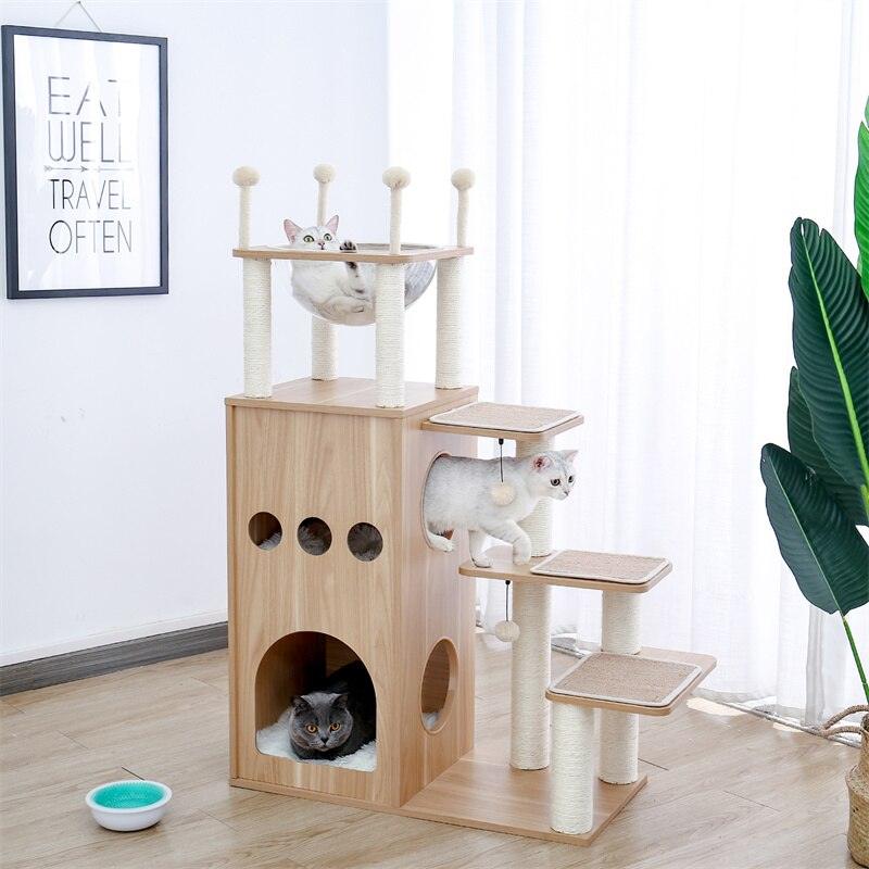 Rocket Styling Cat Tree Condo Scratching Post Multi-level Cat Towel Cozy Perches Climbing Tree Toys Activity Furniture Protector - Pampered Pets