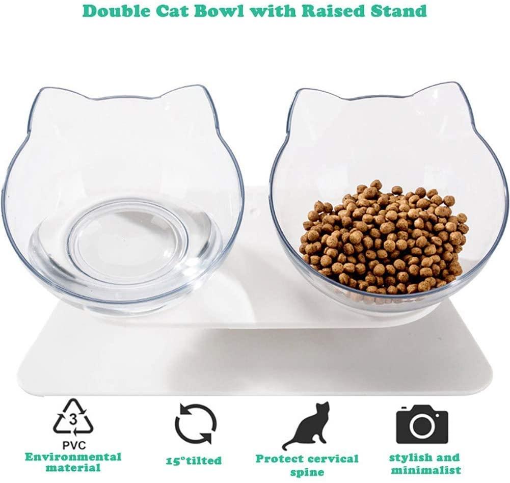 HOOPET Pet Bowl Non-slip Double Cat Bowl Dog Bowl With Raised Stand Food Water Feeder For Cats For Dogs Pets Supplies - Pampered Pets