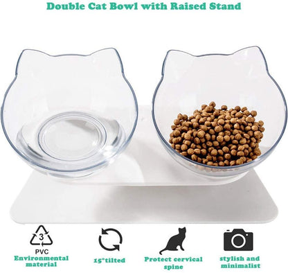 HOOPET Pet Bowl Non-slip Double Cat Bowl Dog Bowl With Raised Stand Food Water Feeder For Cats For Dogs Pets Supplies - Pampered Pets