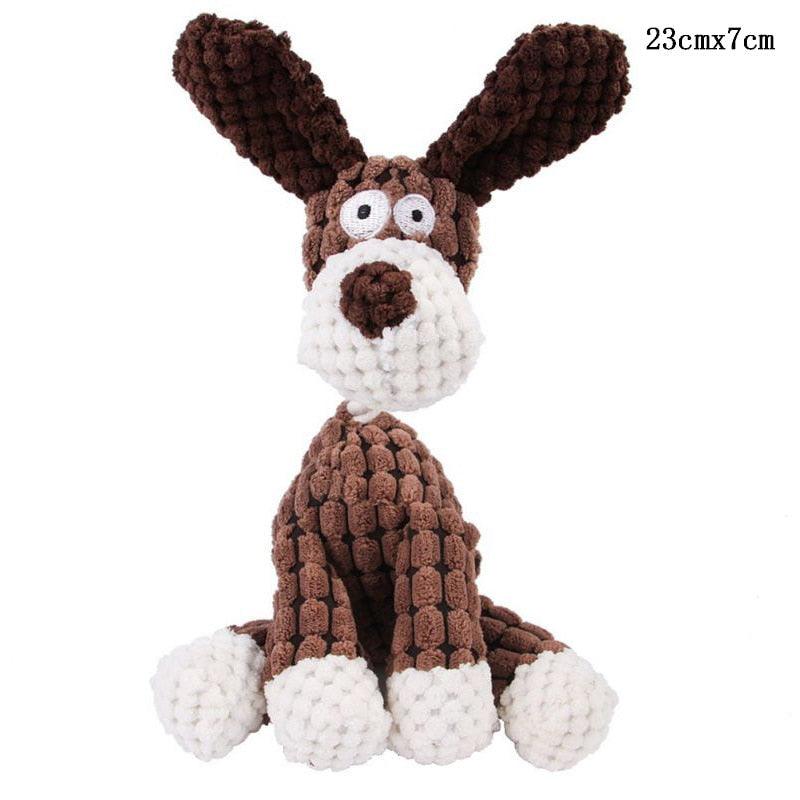 Fun Pets Toy Donkey Shape Corduroy Chew Toy For Dog Puppy Squeaker Squeaky Plush Bone Molar Dog Toy Pet Training Dog Accessories - Pampered Pets