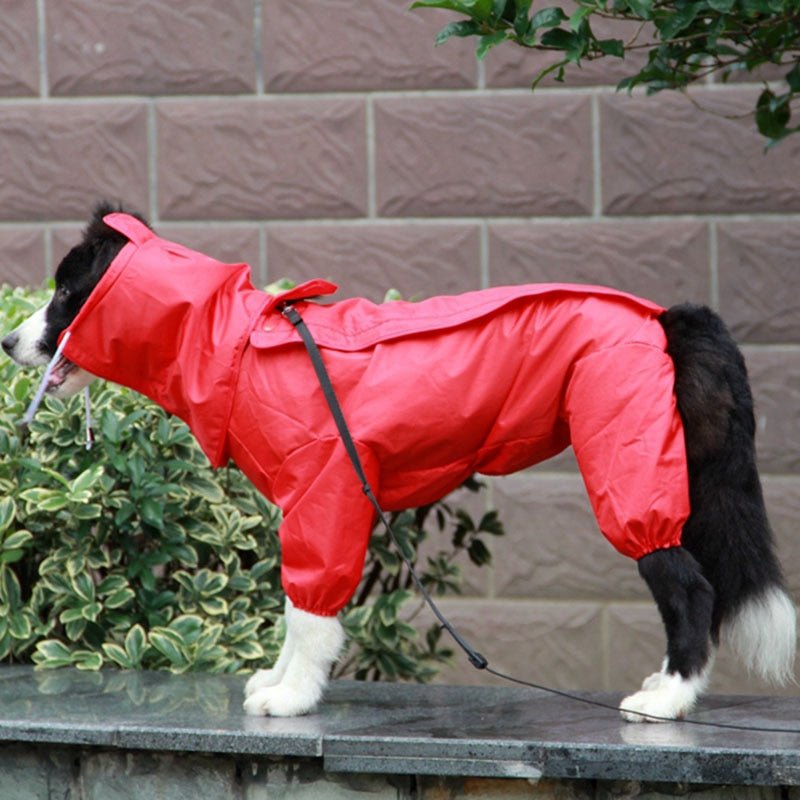 Pet Large Dog Raincoat Outdoor Waterproof Clothes Hooded Jumpsuit Cloak For Small Big Dogs Overalls Rain Coat Labrador - Pampered Pets