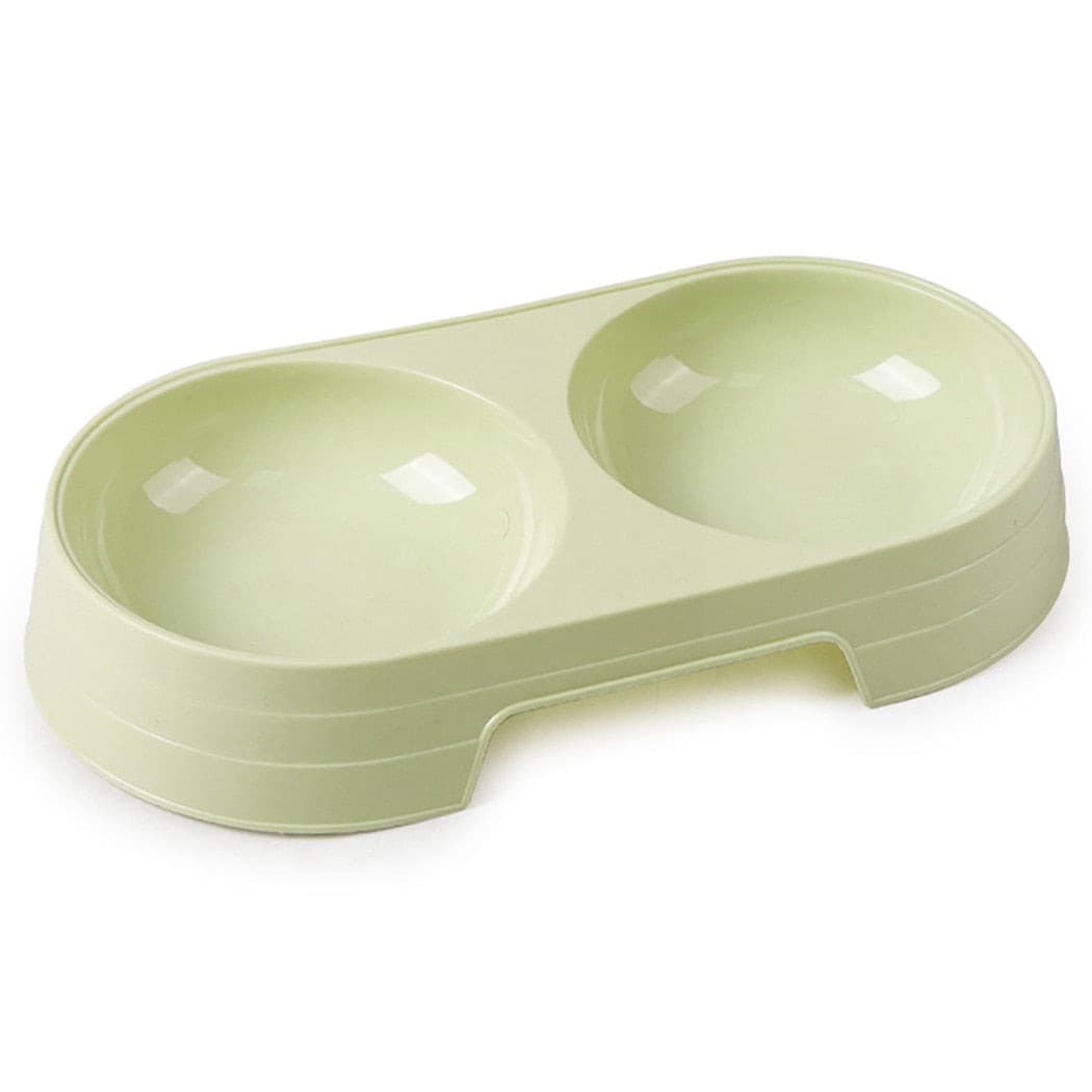 Cheap Candy Color Plastic Pet Double Bowls | Pampered Pets