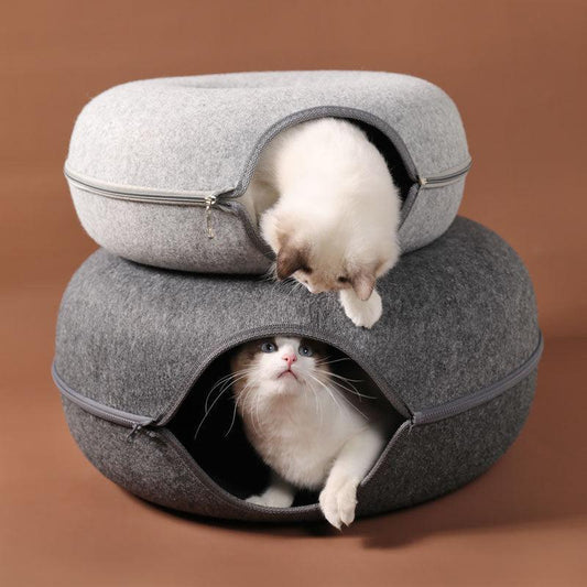 Cats House Basket Natural Felt Pet Cat Cave Beds Nest Funny Round Egg-Type with Cushion Mat For Small Dogs Puppy Pets Supplies - Pampered Pets