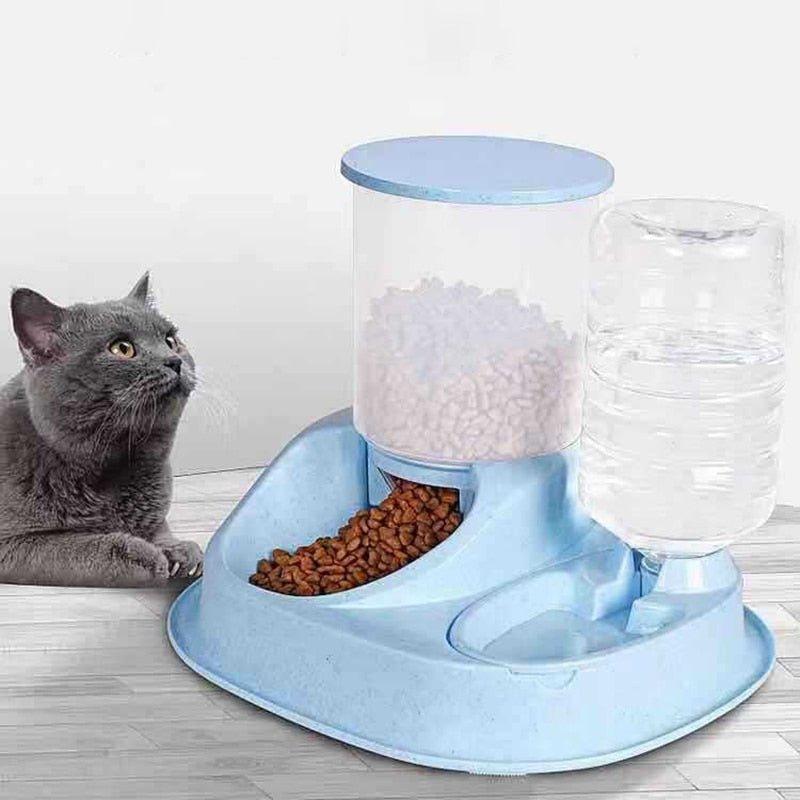 NEW 4L Large Capacity Dual-use Automatic Pet cats Feeder with Water Dispenser dogs Dog Food Bowl Cat Drinking for Supplies pets - Pampered Pets