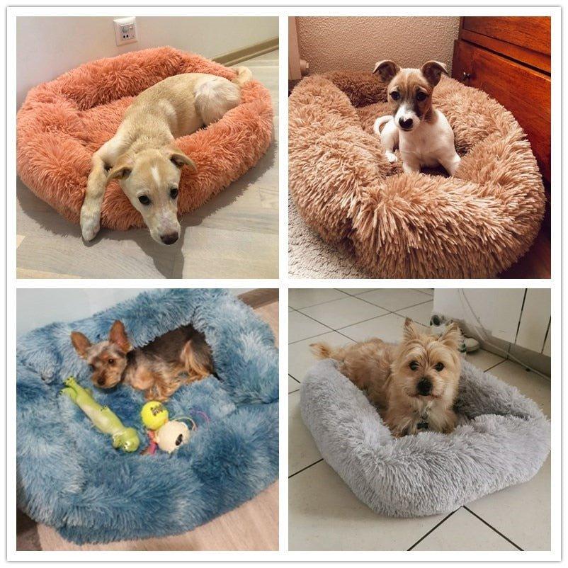 Square Dog Beds Long Plush Solid Color Pet Beds Cat Mat For Little Medium Large Pets Super Soft Winter Warm Sleeping Mats - Pampered Pets