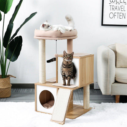 Rocket Styling Cat Tree Condo Scratching Post Multi-level Cat Towel Cozy Perches Climbing Tree Toys Activity Furniture Protector - Pampered Pets