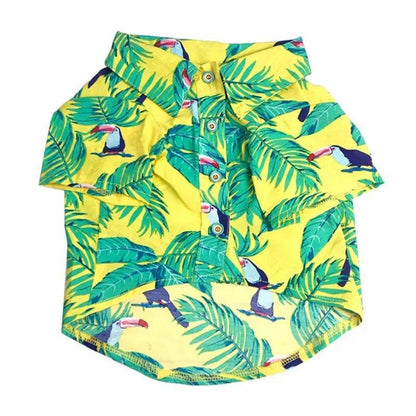 Hawaiian Style Dog Clothes Summer Pet Printed Shirt For Dog Floral Beach Shirt Dog Puppy Costume Cat Spring Clothing Pet Outfits - Pampered Pets