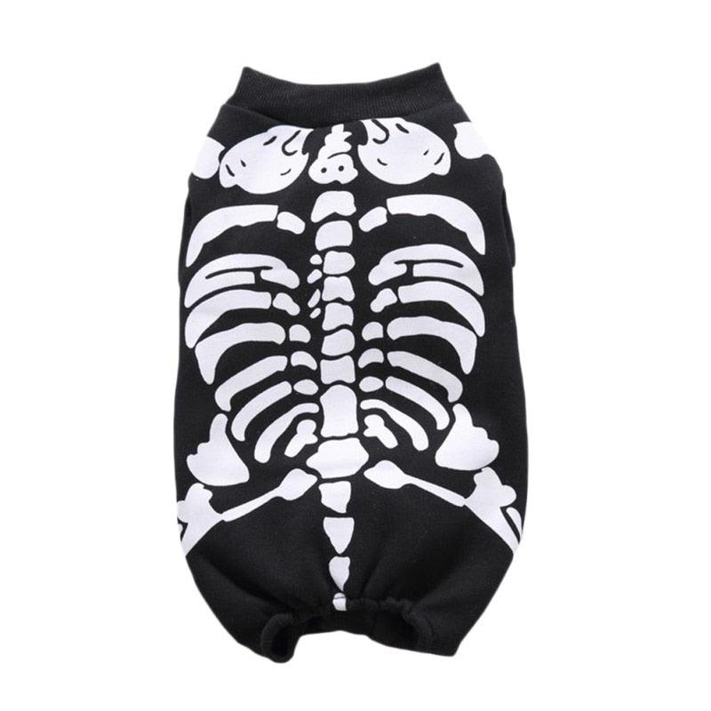 Winter Warm Dog Clothes Funny Skeleton Costumes Halloween Pet Cosplay Coat Puppy Fleece Jacket Clothes Pet Party Apparels - Pampered Pets