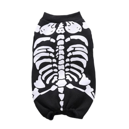 Winter Warm Dog Clothes Funny Skeleton Costumes Halloween Pet Cosplay Coat Puppy Fleece Jacket Clothes Pet Party Apparels - Pampered Pets