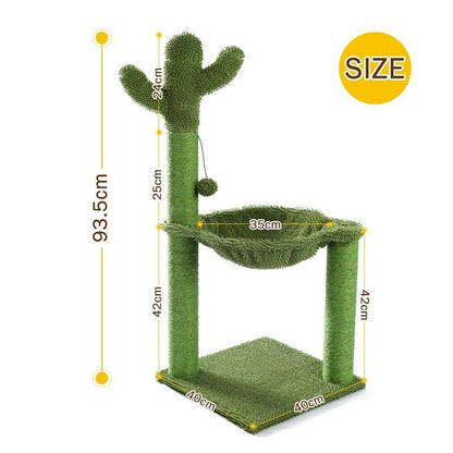 Dropshipping Adequate Cactus Cat Scratching Post with Sisal Rope Cat Scratcher Cactus for Young and Adult Cats climbing frame - Pampered Pets