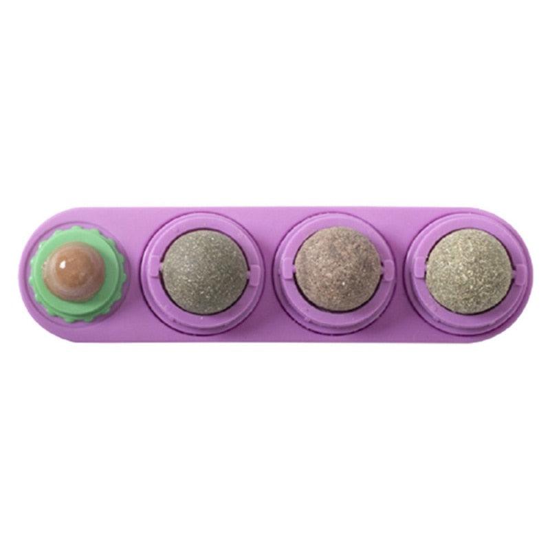 Pet Cat Catnip Wall Ball Cat Toy Catnip Balls Snack Healthy Rotatable Treats Toy Kitten Playing Chewing Cleaning Teeth Toys Food - Pampered Pets