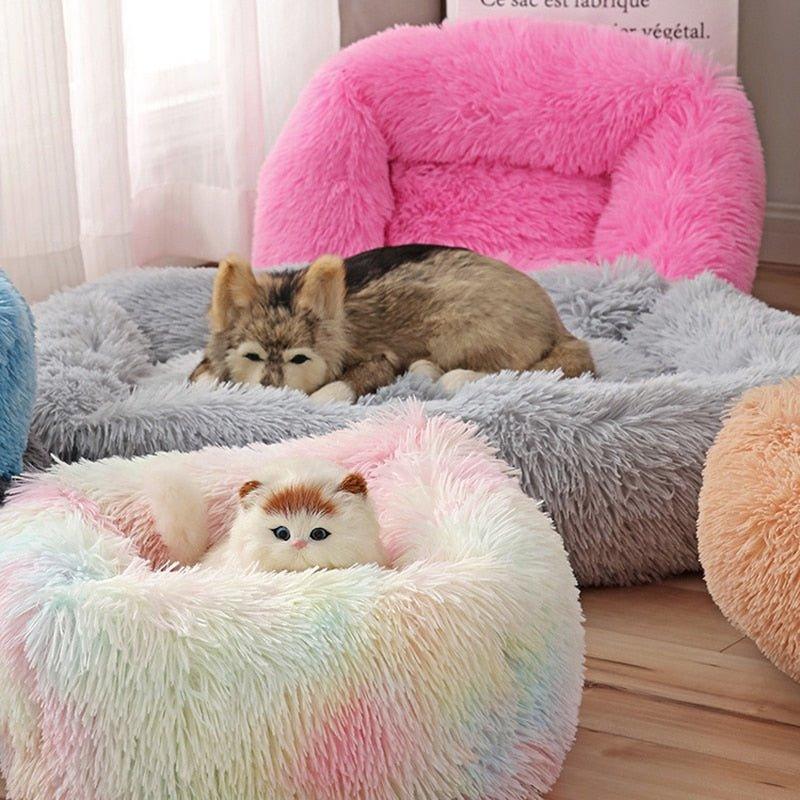 Square Dog Beds Long Plush Solid Color Pet Beds Cat Mat For Little Medium Large Pets Super Soft Winter Warm Sleeping Mats - Pampered Pets