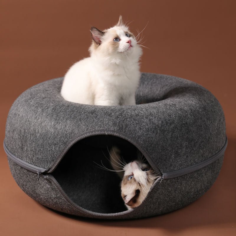 Cats House Basket Natural Felt Pet Cat Cave Beds Nest Funny Round Egg-Type with Cushion Mat For Small Dogs Puppy Pets Supplies - Pampered Pets