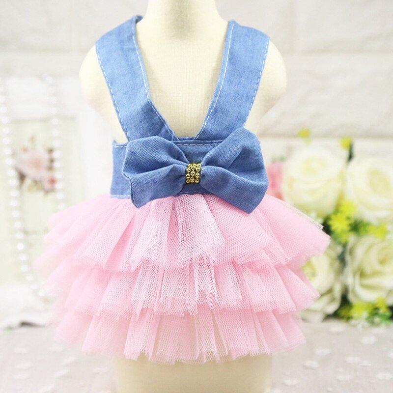 Puppy Pet Dogs Clothes Summer Dog Costume Sling Sweetly Princess Dress Teddy Party Birthday Decor Bow Knot Dress For Small Dog - Pampered Pets