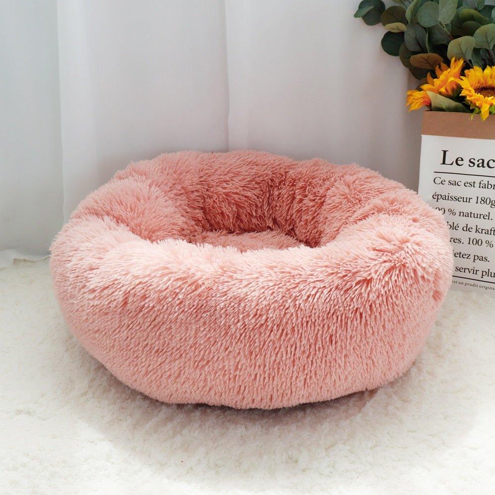 Pet Dog Bed Warm Fleece Round Dog Kennel House Long Plush Winter Pets Dog Beds For Medium Large Dogs Cats Soft Sofa Cushion Mats - Pampered Pets