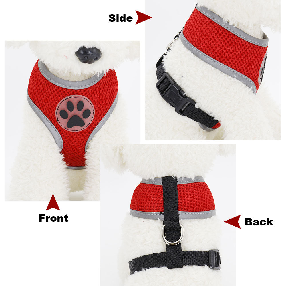 Breathable Small Dog Pet Harness Reflective Puppy Cat Vest - Pampered Pets