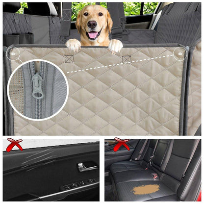 PETRAVEL Dog Car Seat Cover Waterproof Pet Travel Dog Carrier Hammock Car Rear Back Seat Protector Mat Safety Carrier For Dogs - Pampered Pets