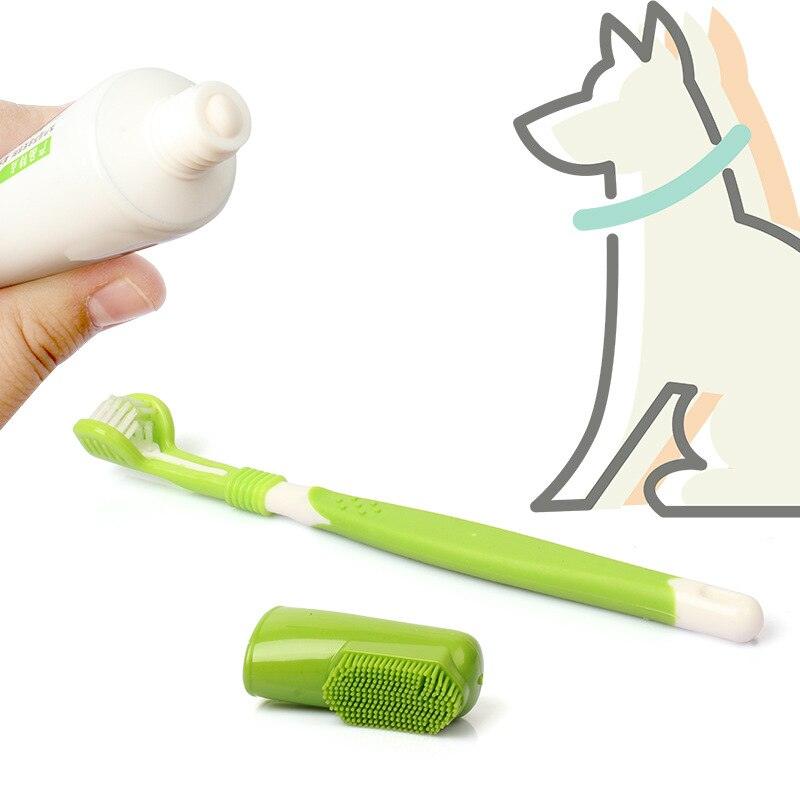 Pet Toothbrush Kit With Soft Dog Finger Toothbrush Pet Multi-angle Cleaning Tooth Dog Cat Dental Care ToothBrushes Set for Pets - Pampered Pets