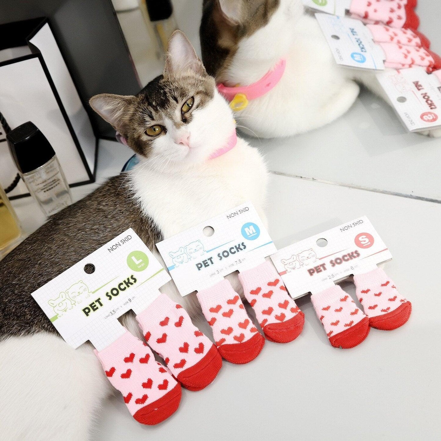 Pets anti-Slip socks set for small dog cats puppy warm calcetines de perro para skarpetki pieski Meias pet szczeniak skarpetka - Pampered Pets