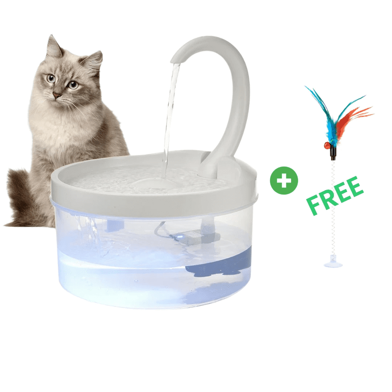 Pet Water Fountain Swan Neck Shaped Cat Water Dispenser Prevent Dry Burn Drinking Fountain 2L With LED Light Bird Dog Drink Bowl - Pampered Pets