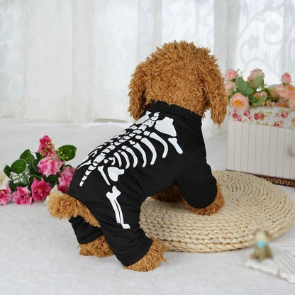 Winter Warm Dog Clothes Funny Skeleton Costumes Halloween Pet Cosplay Coat Puppy Fleece Jacket Clothes Pet Party Apparels - Pampered Pets