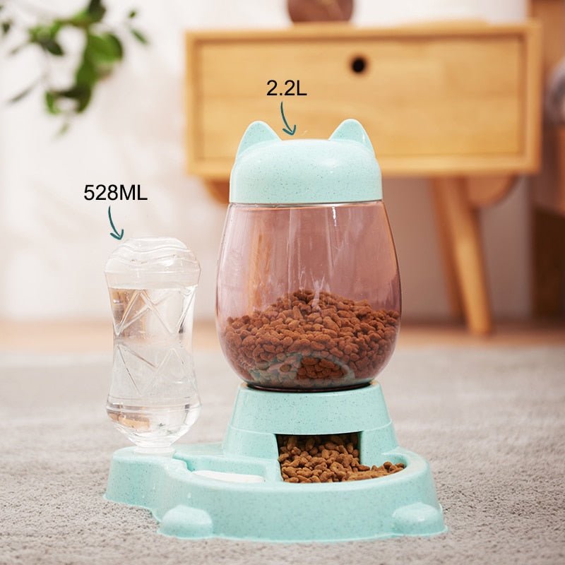 SHUANGMAO Pet Cat Bowl 2.2L Food Bowls Dog for Cats Automatic Drinking 528ml Puppy Feeder Fountain Large Capacity Waterer Kitten - Pampered Pets