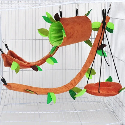 Cute Plush Cotton Hamster Hammock Hammock for Rats Rodent Small Animal Guinea Pig Ferret Double-layer Nests Pets Supplies - Pampered Pets