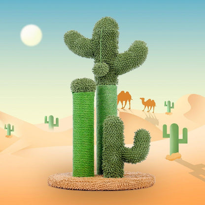 Dropshipping Adequate Cactus Cat Scratching Post with Sisal Rope Cat Scratcher Cactus for Young and Adult Cats climbing frame - Pampered Pets