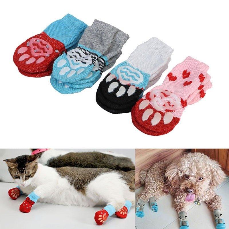 Pets anti-Slip socks set for small dog cats puppy warm calcetines de perro para skarpetki pieski Meias pet szczeniak skarpetka - Pampered Pets