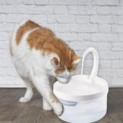 Pet Water Fountain Swan Neck Shaped Cat Water Dispenser Prevent Dry Burn Drinking Fountain 2L With LED Light Bird Dog Drink Bowl - Pampered Pets