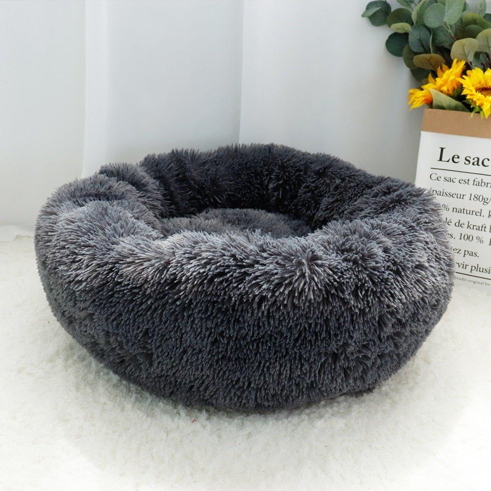 Pet Dog Bed Warm Fleece Round Dog Kennel House Long Plush Winter Pets Dog Beds For Medium Large Dogs Cats Soft Sofa Cushion Mats - Pampered Pets