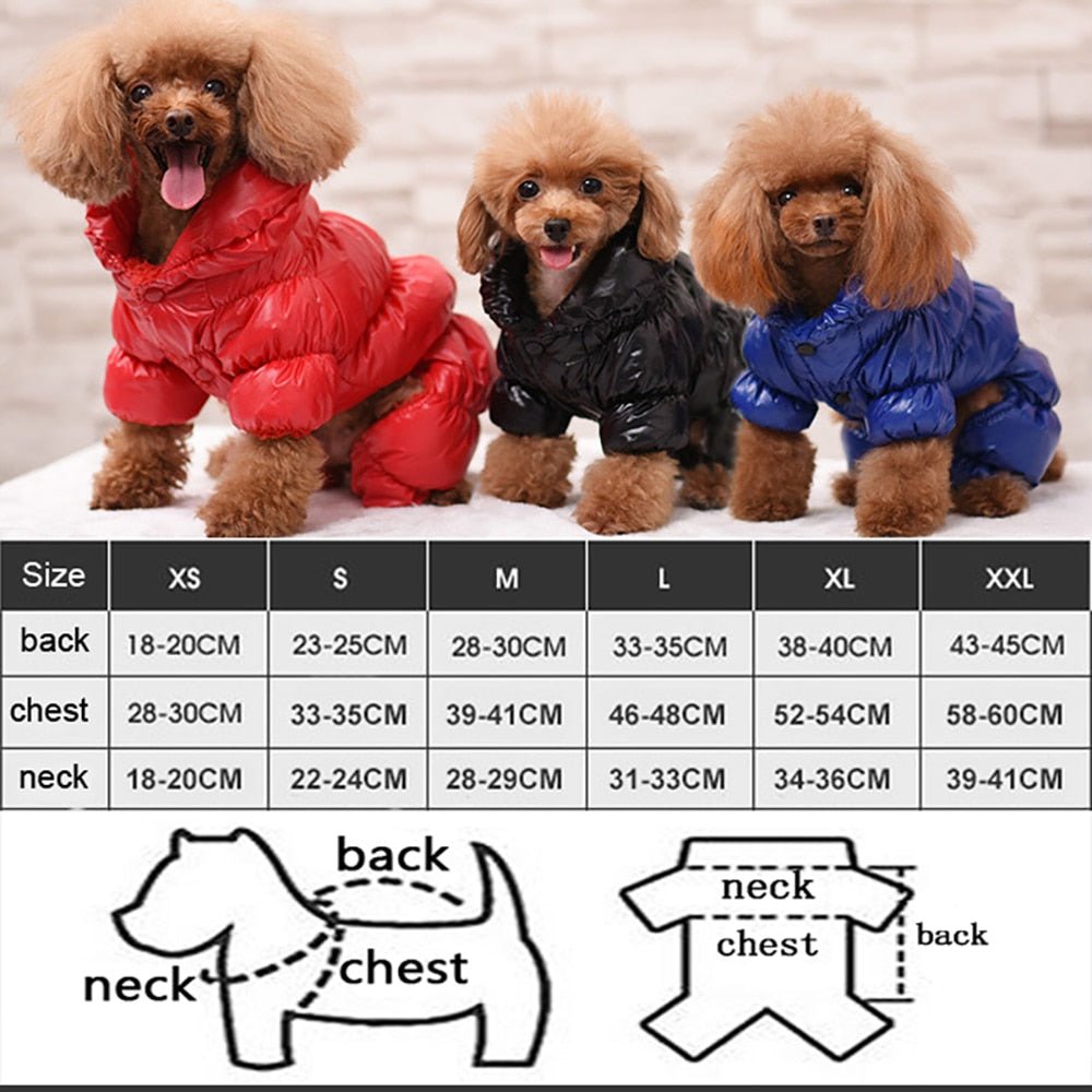 Winter Pet Dog Clothes Super Warm Down Jacket For Small Dogs Waterproof Pets Coat Cotton Hoodies For Chihuahua Puppy Clothing | Pampered Pets