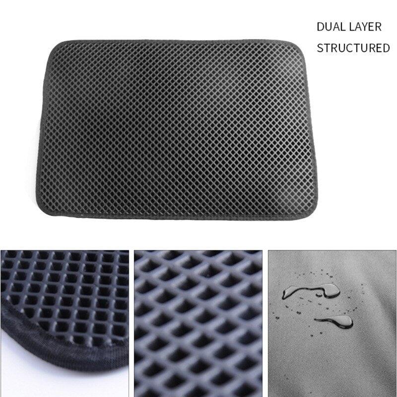 Pet Cat Litter Mat Double Layer Pet Cat Litter Trapper Mats with Waterproof Bottom Layer Non-slip Pets Litter Cats Bed Pads - Pampered Pets