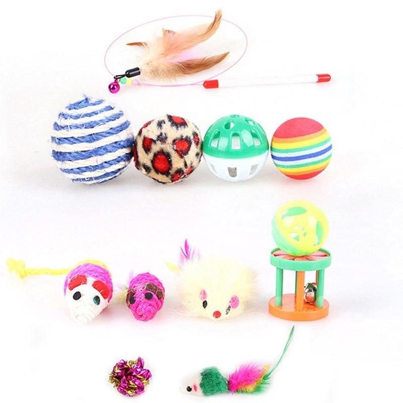 Pets Cat Toys Mouse Shape Balls Shapes Kitten Love New Pet Toy 21 Set Cat Channel Funny Cat Stick Mouse Supplies Value Bundle - Pampered Pets