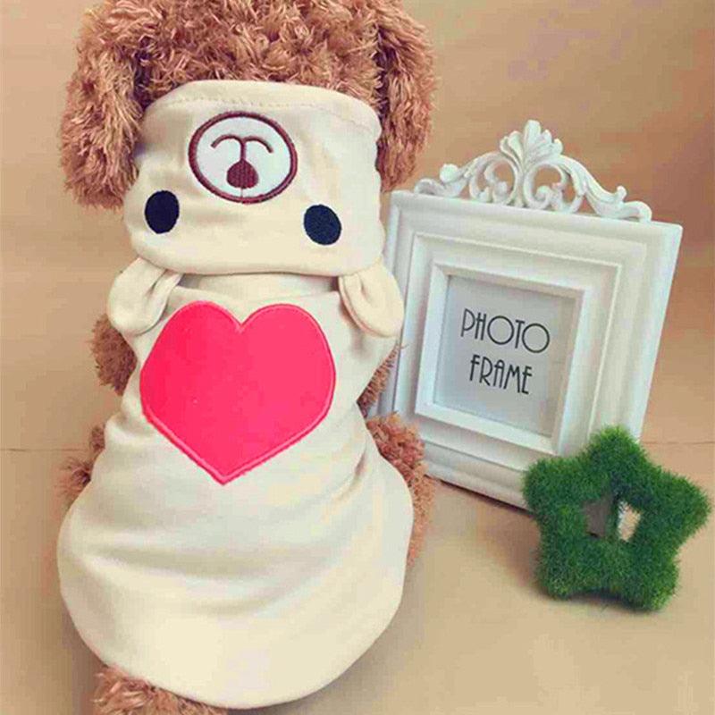 Cute Dog Clothes For Small Dog Cotton Clothing Coat Hoodies For Chihuahua Pets Dogs Warm Clothes Pajamas Love Bear Costume 30S1 - Pampered Pets