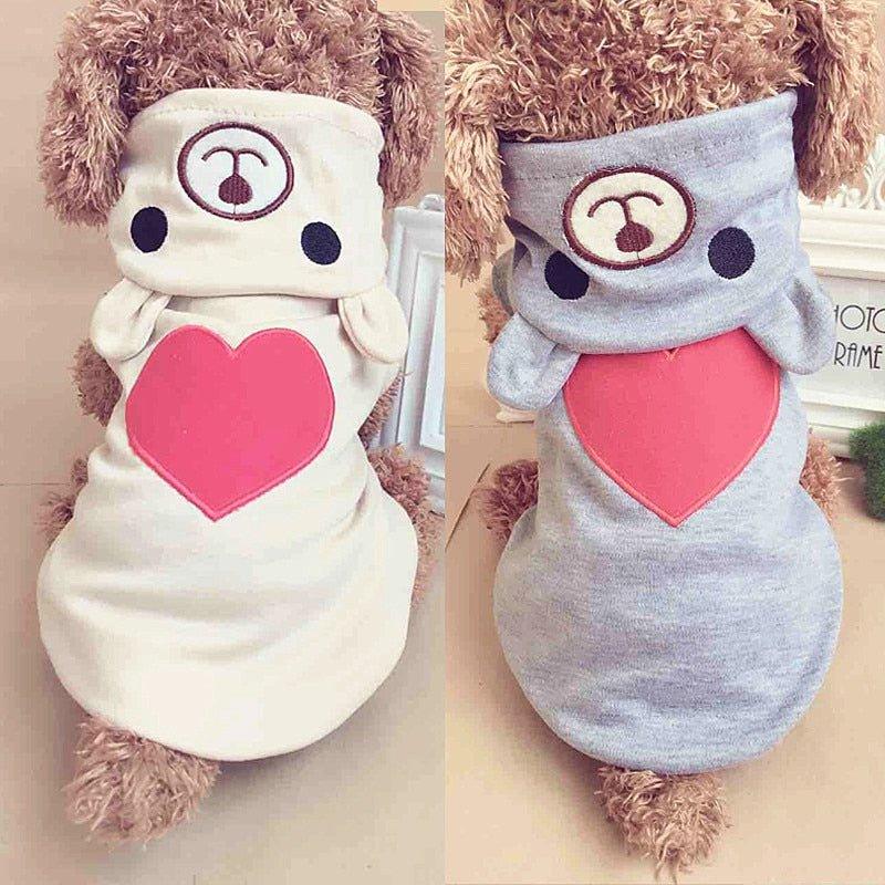 Cute Dog Clothes For Small Dog Cotton Clothing Coat Hoodies For Chihuahua Pets Dogs Warm Clothes Pajamas Love Bear Costume 30S1 - Pampered Pets