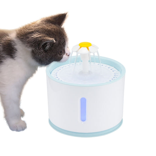 2.4L Automatic Pet Cat Water Fountain with LED Electric USB Dog Cat Pet Mute Drinker Feeder Bowl Pet Drinking Fountain Dispenser | Pampered Pets