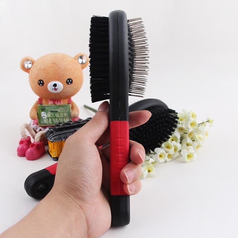 1PC Double Faced Pet Dog Comb Long Hair Brush Plastic Handle Puppy Cat Massage Bath Brush Multifunction Pet Grooming Tool - Pampered Pets