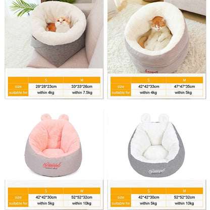 Hoopet Cat Bed Cat House Pet Dog House for Cat Bench for Cats Cotton Pets Products Puppy Soft Comfortable Winter House - Pampered Pets