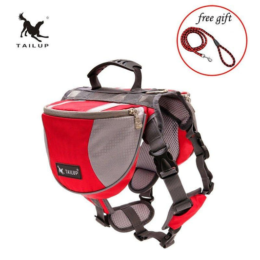 TAILUP Polyester Pet Dog Saddlebags Pack Hound Travel Camping Hiking Backpack Saddle Bag for Small Medium Large Dogs Free Gift - Pampered Pets