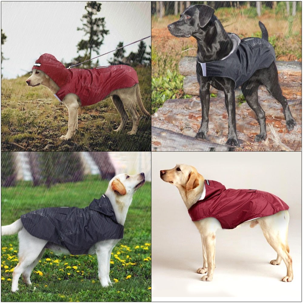 Pet Large Dog Raincoat Waterproof Big Dog Clothes Outdoor Coat Rain Jacket For Golden Retriever Labrador Husky Big Dogs 3XL-5XL - Pampered Pets