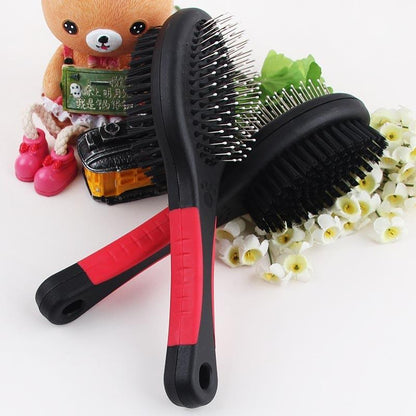 1PC Double Faced Pet Dog Comb Long Hair Brush Plastic Handle Puppy Cat Massage Bath Brush Multifunction Pet Grooming Tool - Pampered Pets