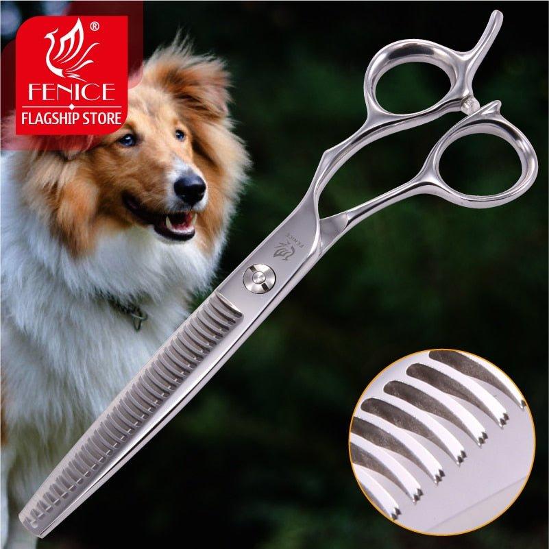 Fenice Professional Japan 440c 6.5 inch pet dog grooming thinning scissors toothed blade shears thinning rate about 35% - Pampered Pets